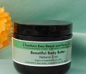 Body butter with emu oil from 3 Feathers Emu Ranch