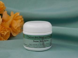 1.5 oz jar Super skin salve made with emu oil from 3 Feathers Emu Ranch