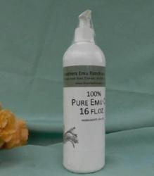 16 oz bottle Pure Emu Oil--AEA Certified Fully Refined from 3 Feathers Emu Ranch