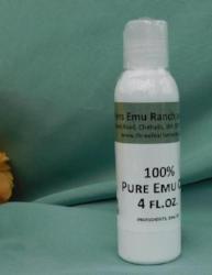 4oz bottle Pure Emu Oil--AEA Certified Fully Refined from 3 Feathers Emu Ranch