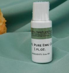 1oz bottle Pure Emu Oil--AEA Certified Fully Refined from 3 Feathers Emu Ranch